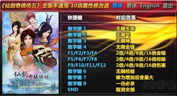 仙劍奇俠傳5十項修改器