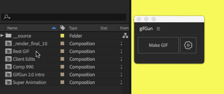 GifGun(快速輸出GIF動圖格式AE插件) AE輸出GIF動圖插件