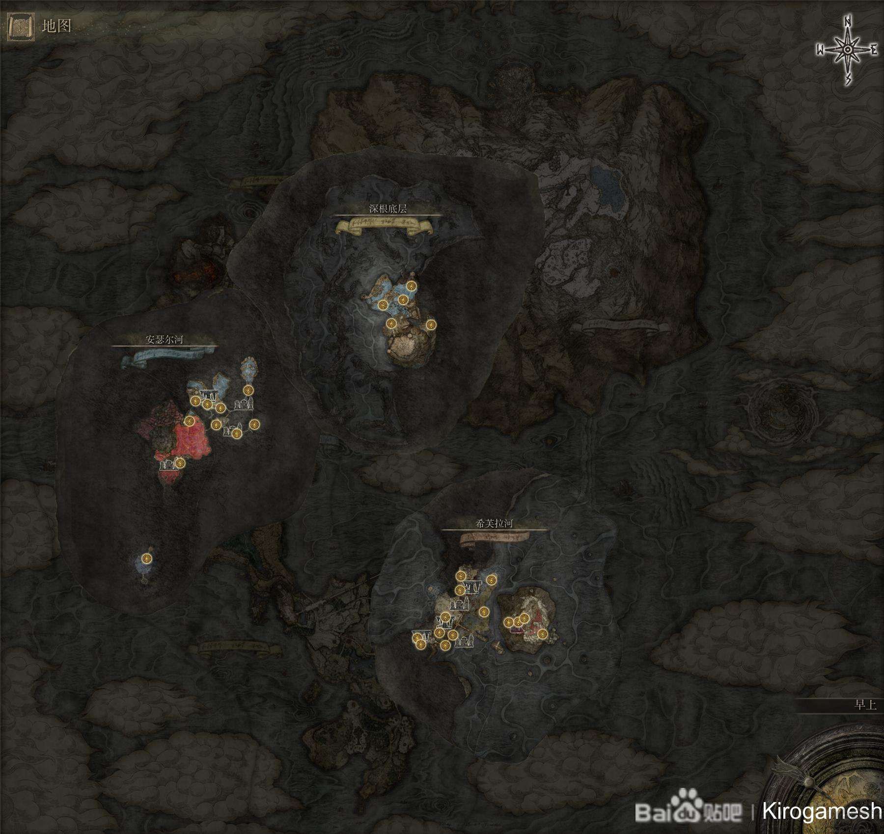 艾爾登法環地圖分享_艾爾登法環超清全地圖賜福地一覽(含地下世界)