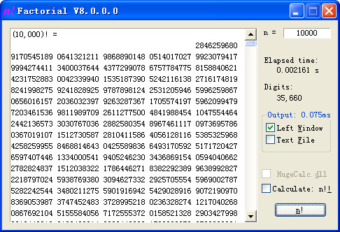 Factorial(階乘計算器)