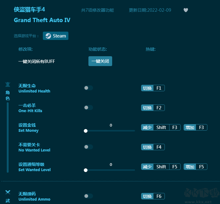 gta4(俠盜獵車手4)七項修改器