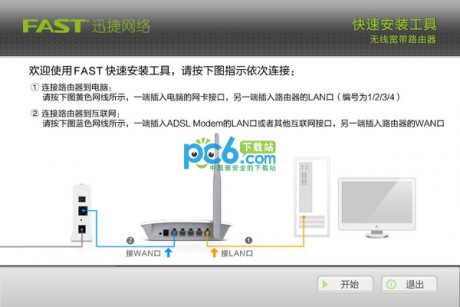 迅捷Fast無線路由器快速安裝工具可以幫助用戶快速進行無線路由器的安裝和配置，適用于FW150R V5/6/8、FW153R V1、FWR108 V1、FW300R V3/4、FWR303 V1、FWR310 V1/2無線路由器