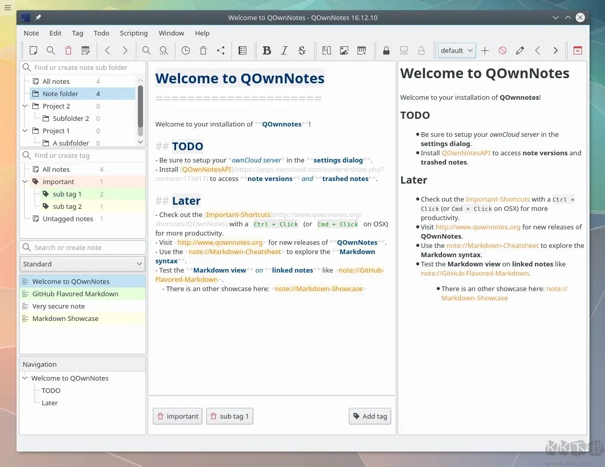 QOwnNotes開源筆記記錄工具