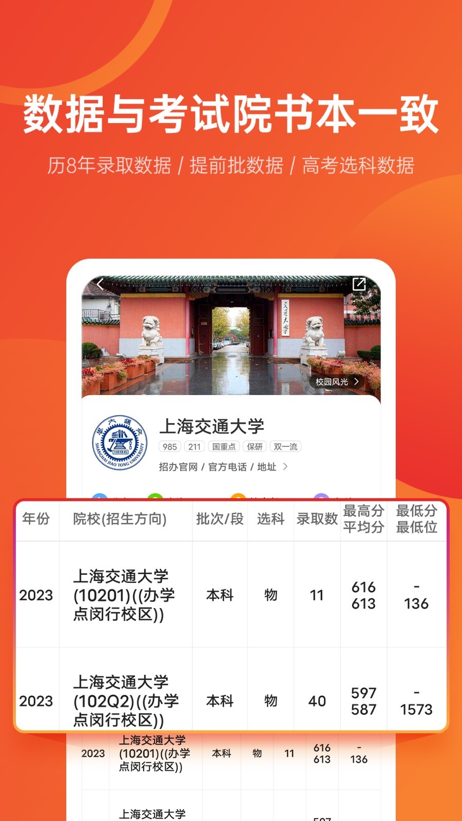 優志愿app高考志愿填報