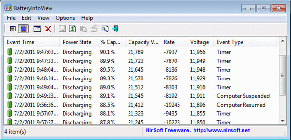 batteryinfoview(筆記本電池檢測軟件)