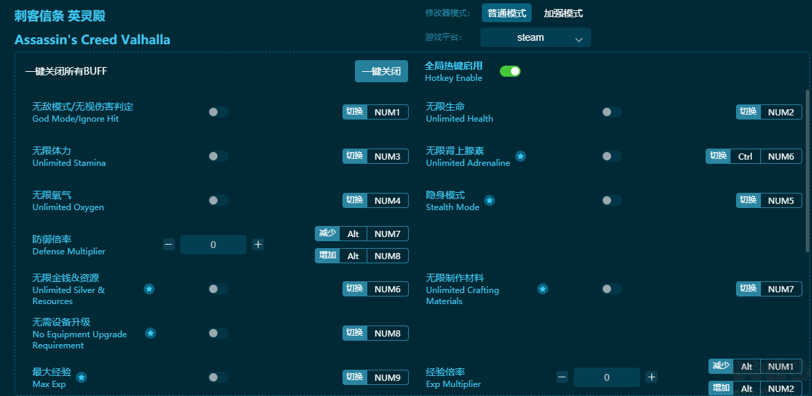 刺客信條：英靈殿二十八項修改器綠色版