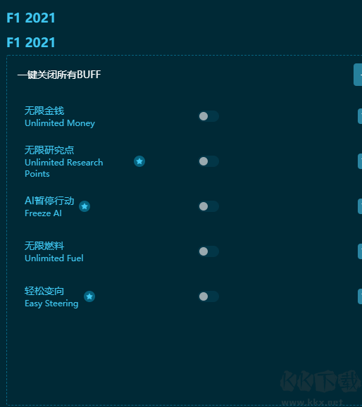 F1 2021五項修改器