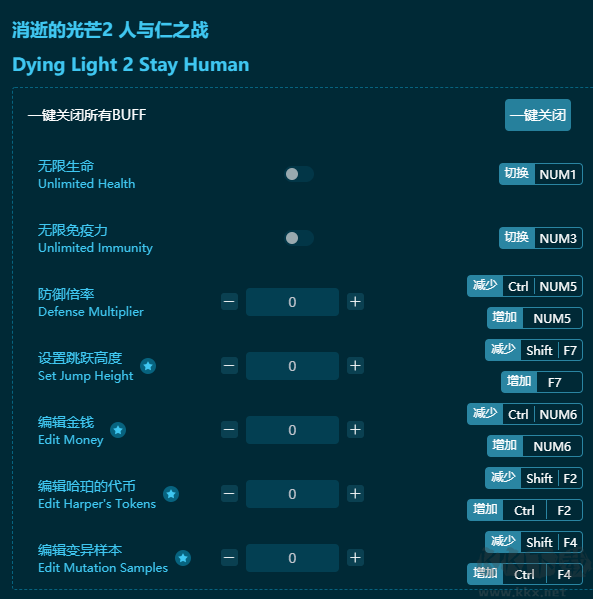 消逝的光芒2三十二項(xiàng)修改器